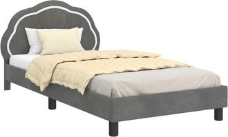 vidaXL Cama Para Ni&ntilde;os Con Cabecero Gris Oscuro 80 X 200 Cm Terciopelo Vidaxl