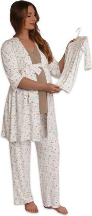 Everly Grey Analise During & After 5-Piece Maternity/Nursing Sleep Set for Mom & Baby in Nest at Nordstrom, Size X-Large
