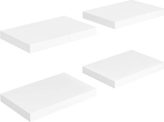 vidaXL Vidaxl - Estantes Flotantes De Pared 4 Uds Mdf Blanco 40x23x3,8 Cm