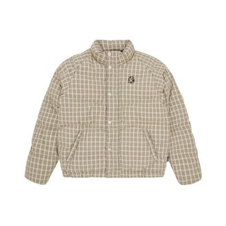 Billionaire Boys Club Jassen, Heren, Beige, S, Nylon, Script Nylon Check Puffer Jacket
