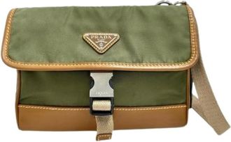Prada Pre-owned Cross Body Bags, female, Green, Size: ONE SIZE Pre-owned Re-Nylon smartphone shoulder bag