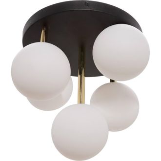 Netlighting Ali Cluster Globe Ceiling Light Black Gold 5x G9