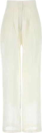 Le Kasha Sohag Wide-Leg Pant - Dames - Wijde Broeken - Wit - XS - Linnen - Broeken