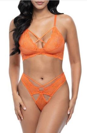 Oh l&agrave; l&agrave; Ch&eacute;ri Amina Bralette & Thong Set in Dragon Fire at Nordstrom Rack, Size Large/x-Large