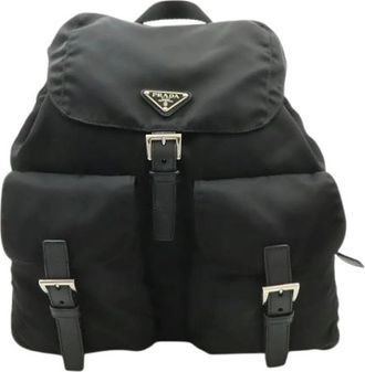 Prada Pre-owned Nylon Leather Backpack - Dames - Vintage Rugzakken - Zwart - ONE Size - Nylon - Vintage