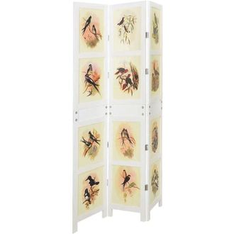 vidaXL Romdivider Panel Folding White 106 x 165 cm MDF vidaXL