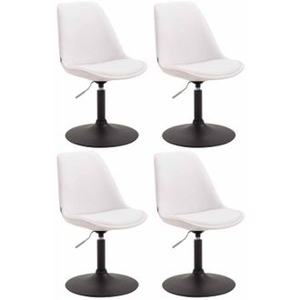 Clp Set di 4 sedie da pranzo Maverick in ecopelle bianco nero