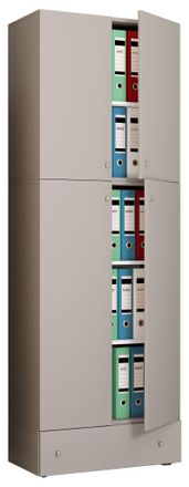 ebuy24 Ebuy24 - Armario De Oficina Vcm Xxl Con 5 Compartimentos Y Un Caj&oacute;n Armario De Archivo Moderno Con Puertas Giratorias Dimensiones Aprox. Al. 200 X An.