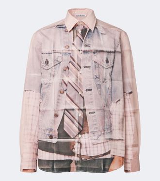Acne Studios Trompe-loil cotton poplin shirt
