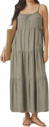 Splendid Maven Midi Dress In Soft Vintage Olive Branch