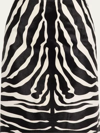 Akris Zebra-Print Pony Hair Pencil Skirt