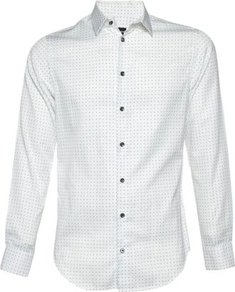 Giorgio Armani geometric-jacquard shirt - White
