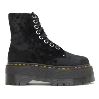 Dr. Martens Vegan Jadon Max Crushed Velvet Womens Ankle Boots - Black - Size:UK 6.5