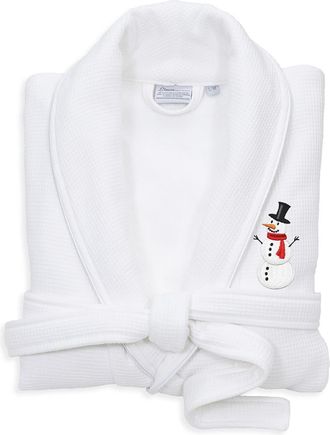 Linum Home Textiles Waffle Terry Embroidered Holiday Bath Robe