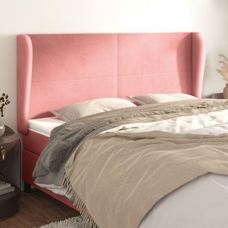 vidaXL Cabecero Con Orejas De Terciopelo Rosa 163x23x118/128 Cm Vidaxl