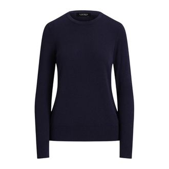 Ralph Lauren Gebreide Trui met Ronde Hals - Dames - Ronde hals truien - Blauw - L - Katoen - Truien & Vesten