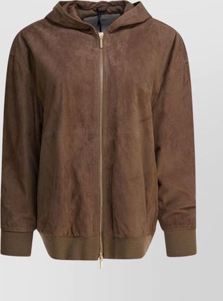 Max Mara hooded jackets with ribbed cuffs and hem