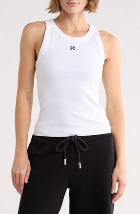 Off-white Fitted Ribbed Crop Tank in Bright White at Nordstrom Rack, Size Medium