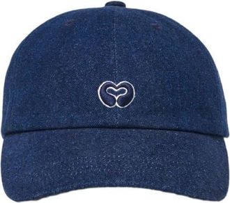 Maje Raw denim cap with logo in Marine Blue at Nordstrom