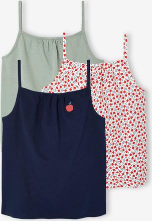 Vertbaudet 3er-Pack M&auml;dchen Tr&auml;gertops BASICS salbeigr&uuml;n