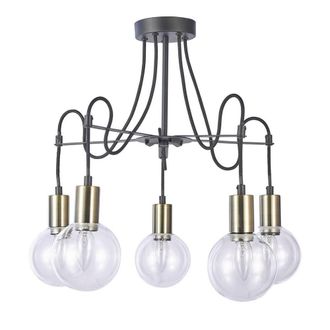 Netlighting Modern Flush Ceiling Light Bronze Black 5 Light Glass Shade E14