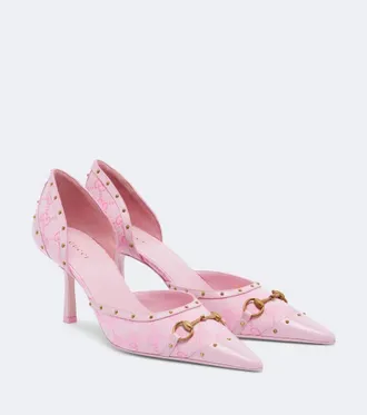 Gucci Savoy Horsebit GG canvas pumps