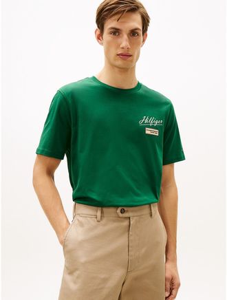 Tommy Hilfiger Mens Hilfiger Script Logo T-Shirt - Green - XL