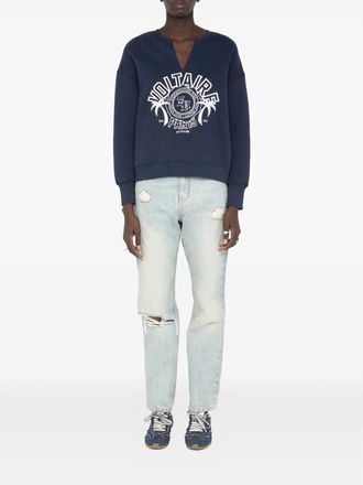 Zadig&Voltaire Graphic-embroidery T-neck Sweatshirt