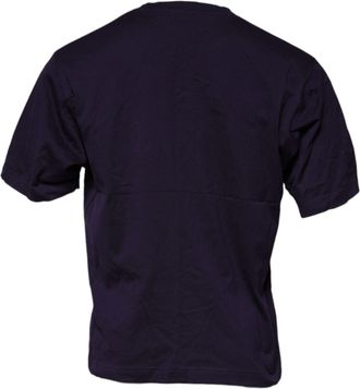 Dolce & Gabbana Purple DG Logo Cotton Crew Neck Mens T-shirt