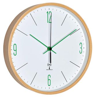 TFA Dostmann Tfa Dostmann - Reloj De Pared, Madera, Blanco/verde, 25.5 X 4.5 X 25.5 Cm