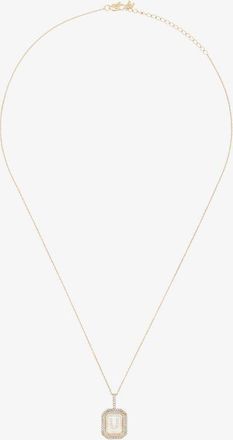 Mateo Bijoux 14K Yellow Gold U Initial Diamond Necklace - Womens - Crystal/Diamond/14kt Yellow Gold