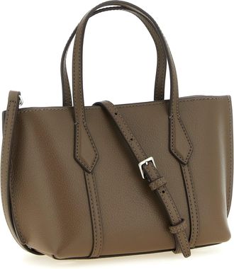 Tory Burch Womens Hammered Leather Tote Brown Cow