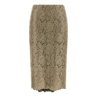 Ermanno Scervino Geborduurde Tule Midirok - Dames - Rokken - Geel - Maat: M Zijde