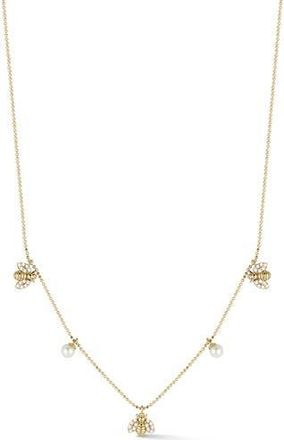 Glaze Jewelry Pearl & Cubic Zirconia Bee Charm Necklace in Gold at Nordstrom Rack