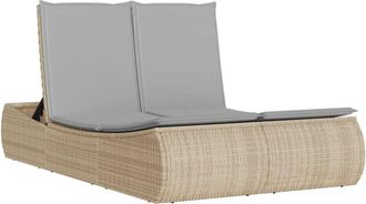 vidaXL Vidaxl - Lettino Prendisole con Cuscini Beige in Polyrattan