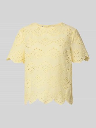 Pieces Regular Fit Blusenshirt aus reiner Baumwolle Modell VILDE in Hellgelb, Gr&ouml;&szlig;e XS