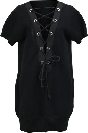 sacai lace-up mini dress - Black