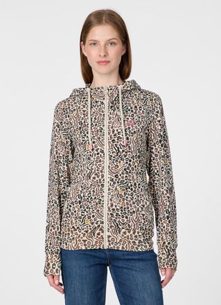 Ragwear Sweatjacke RAGWEAR PAYA PRINT, Damen, Gr. XXL, braun, Sweatware, Obermaterial: 48% Viskose, 47% Polyester, 5% Elasthan, bedruckt, normal, Rundhals, Sw