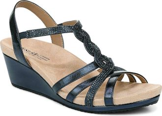 Life Stride Miami Slingback Wedge Sandal in Lux Navy-Dm at Nordstrom, Size 8.5
