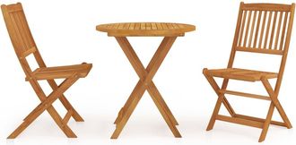 vidaXL Comedor De Jard&iacute;n Plegable 3 Piezas Madera Maciza De Acacia Vidaxl