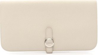 Herm&egrave;s Ivory Togo Leather Long Wallet (Bi-Fold) (Pre-Owned)