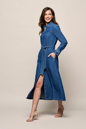 Mart Visser Troy Denim Jurk Medium Blauw Denim