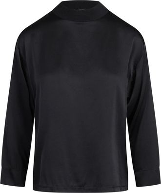 Jucca Stretch Zijde Satijn Tuniek - Dames - Blouses - Zwart - S - Satijn - Overhemden