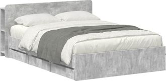vidaXL Estructura De Cama Con Almacenamiento Y Cabecero Gris Hormig&oacute;n Vidaxl