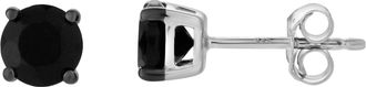 LuvMyJewelry Seki 0.95CT Round Black Spinel Stud Earrings 925 Silver