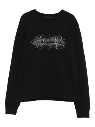 Karl Lagerfeld logo rhinestone-embellished sweatshirt - Black