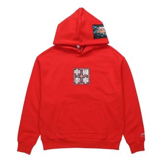 Li-Ning Chinese Culture Graphic Paris Fashion Week Hoodie Red AWDQ241-2