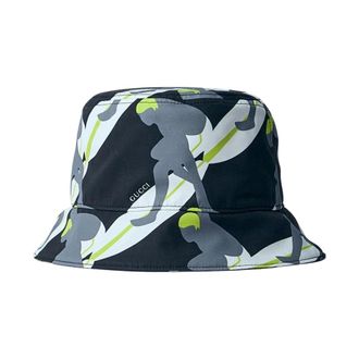 Gucci Accessoires, Heren, Veelkleurig, M, Logo Motief Emmerhoed Gemaakt in Itali&euml;