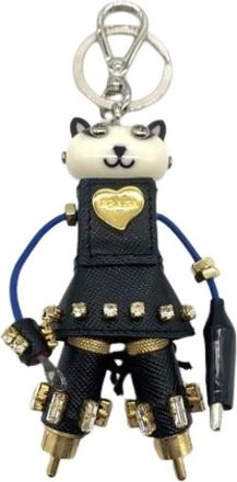 Prada Pre-owned Accessories, female, Black, Size: ONE SIZE Pre-owned Vintage Keyring