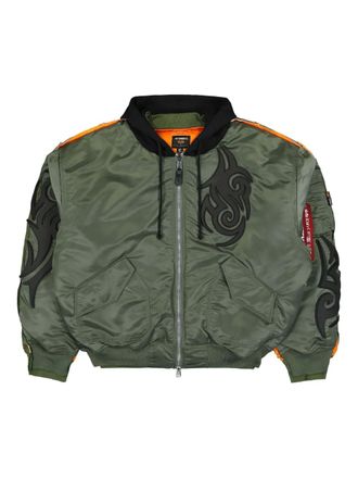 VETEMENTS tribal-motif bomber jacket - men - Nylon - M - Green